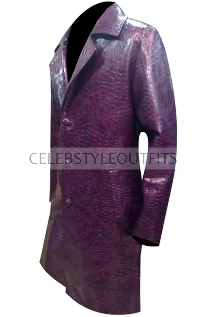 Joker Suicide Squad Jared Leto Purple Cosplay Long Trench Coat suicide-squad-joker-coat-costume