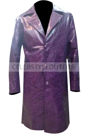 Jared Leto Joker Suicide Squad Purple Cosplay Long Trench Coat