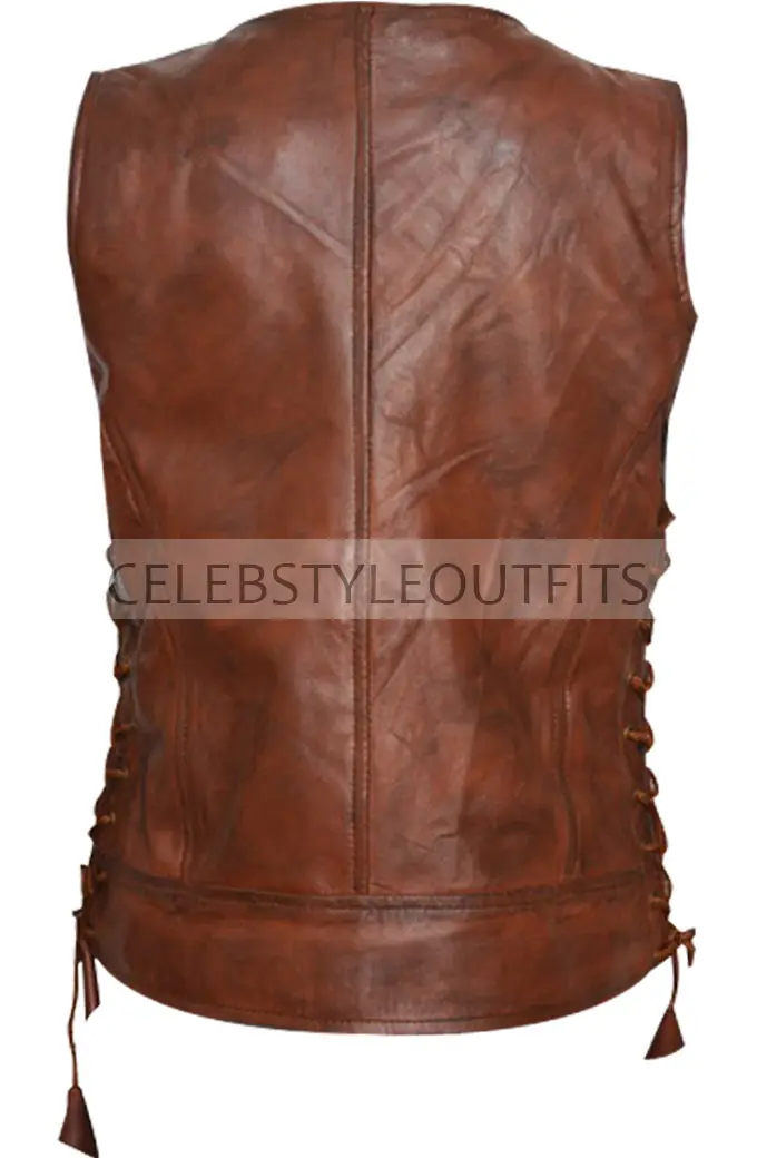The Walking Dead Michonne Danai Gurira Brown Leather Vest danai-gurira-the-walking-dead-vest