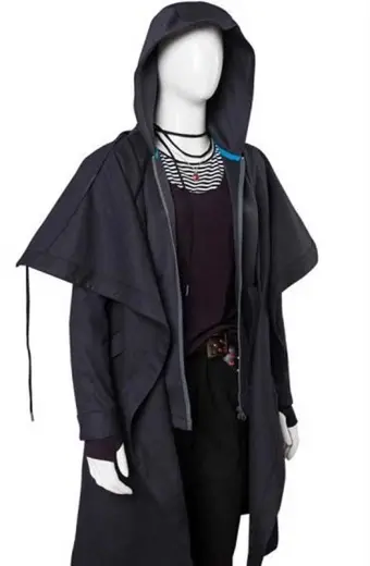 Raven Titans Rachel Roth Teagan Croft Hooded Black Cotton Coat