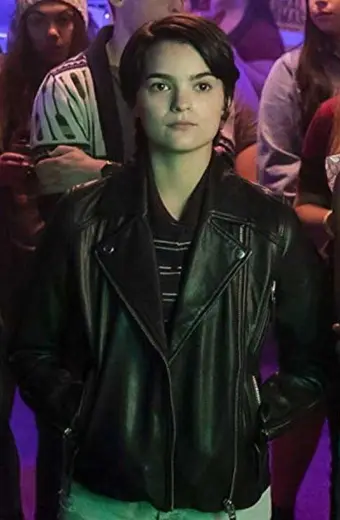 Elodie Davis Brianna Hildebrand Trinkets Black Leather Jacket