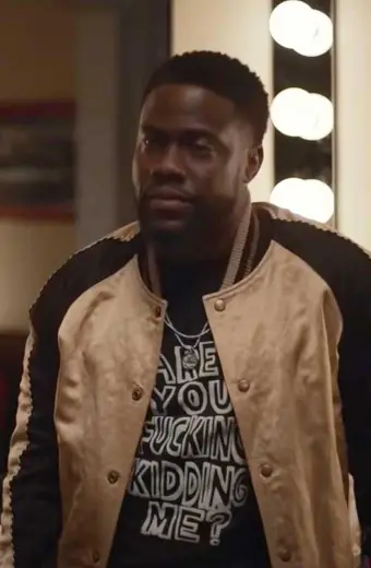 True Story TV Series Kevin Hart Kid Bomber Beige Satin Jacket kevin-hart-true-story-jacket