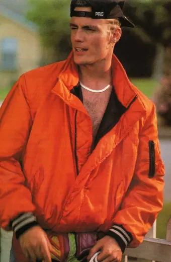 Vanilla Ice Robert Matthew Orange Bomber Parachute Jacket