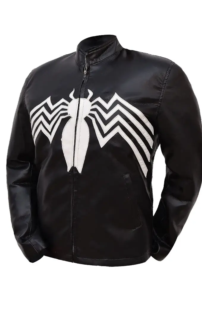 Tom Hardy Venom Movie Eddie Brock Mens Black Leather Jacket venom-tom-hardy-leather-jacket