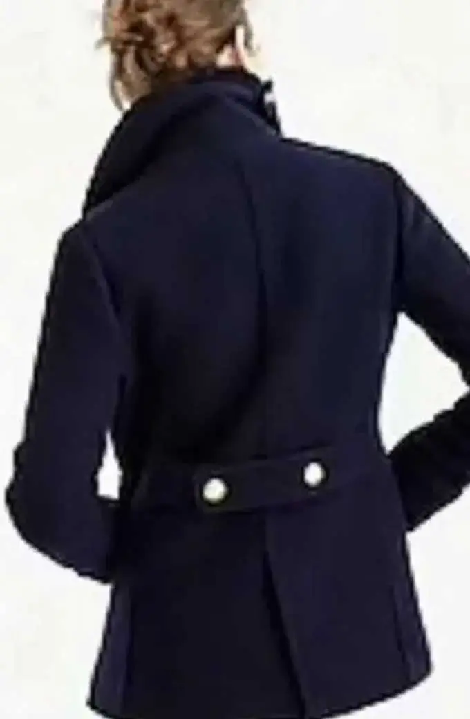 Paige Lassiter Virgin River Lexa Doig Blue Wool-Blend Coat virgin-river-lexa-doig-wool-peacoat