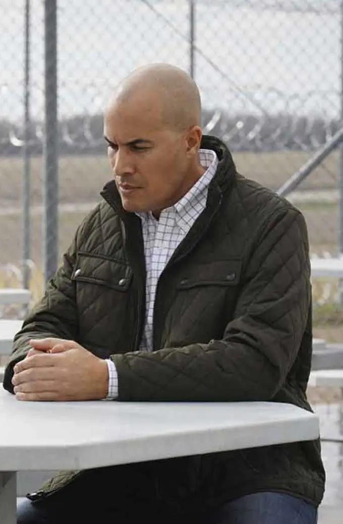 Walker Larry James Coby Bell Green Satin Quilted Puffer Jacket coby-bell-walker-jacket