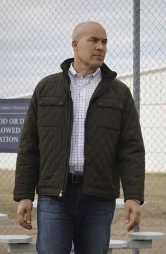 Walker Larry James Coby Bell Green Satin Quilted Puffer Jacket coby-bell-walker-jacket