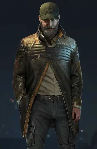 Aiden Pearce Watch Dogs Legion Black Cosplay Leather Coat