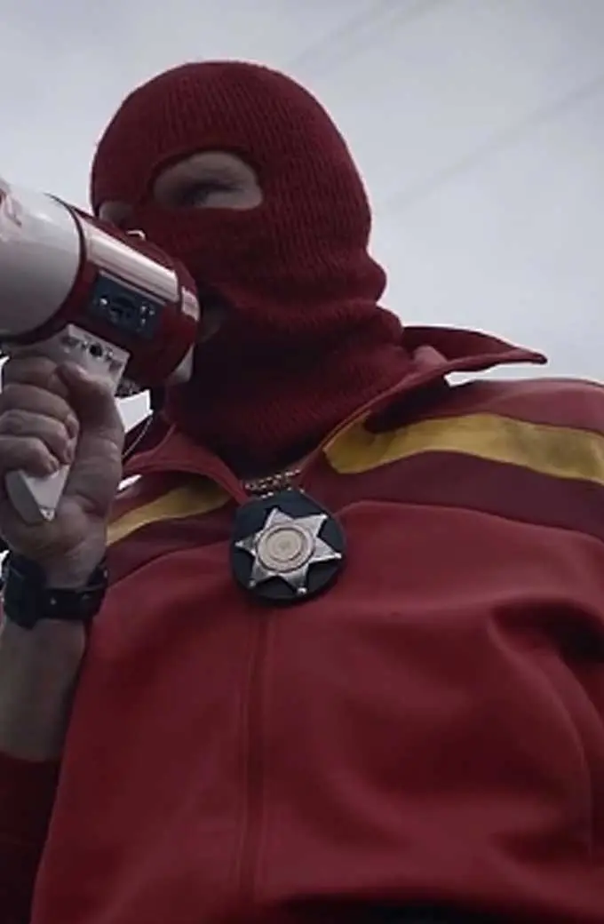 Watchmen Red Scare Andrew Howard Red Fleece Track Jacket andrew-howard-watchmen-jacket