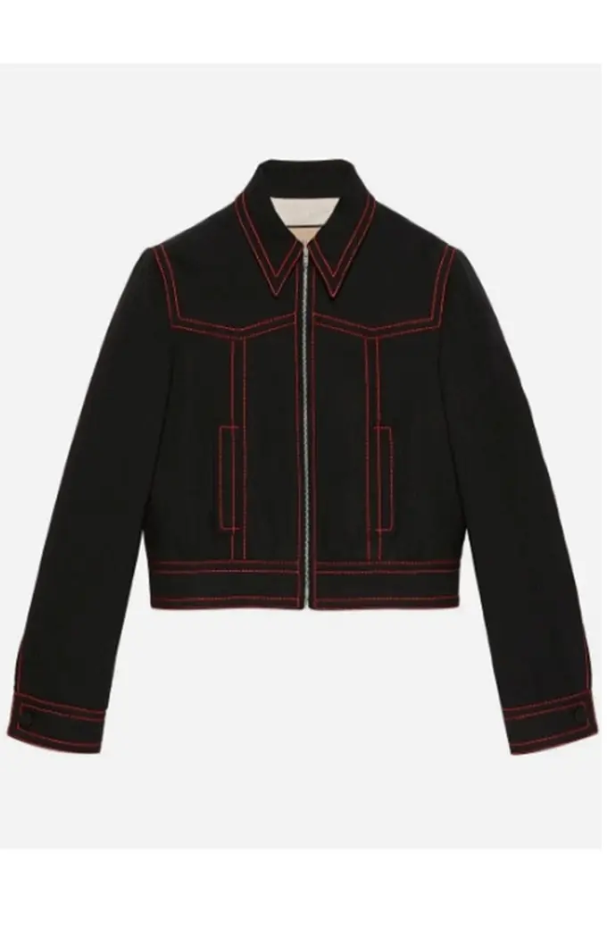 Jenna Ortega Premiere Black Cotton Jacket jenna-ortega-black-jacket