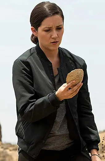 Shannon Woodward Elsie Hughes Westworld Black Bomber Jacket