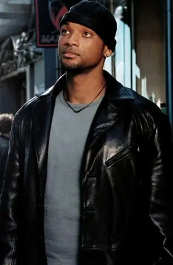 Will Smith I Robot Detective Del Spooner Black Leather Jacket