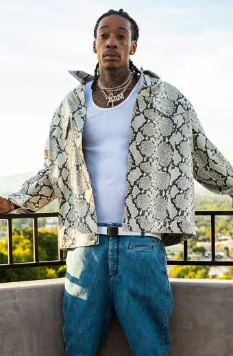 Casual Wiz Khalifa Mens Snake Print White Leather Jacket wiz-khalifa-snake-print-jacket