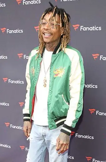 Wiz Khalifa Fanatics Mens Bomber Green Satin Varsity Jacket