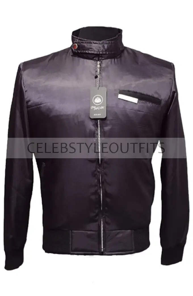 Chris Pine Steve Trevor Wonder Woman Bomber Black Satin Jacket wonder-woman-chris-pine-jacket