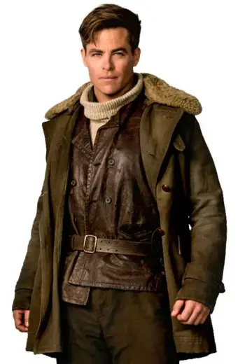Steve Trevor Wonder Woman 1984 Chris Pine Brown Belted Vest