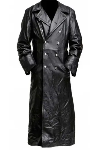 WW2 German Classic Officer Leather Trench Coat