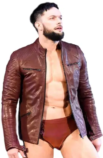WWE Finn Balor Fergal Devitt RAW Brown Quilted Leather Jacket
