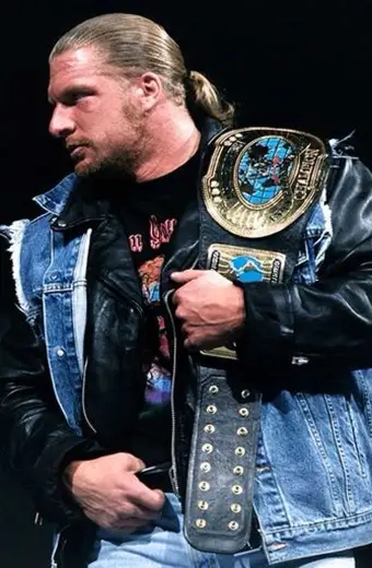 Triple H Paul Levesque WWE Mens Casual Bomber Blue Denim Vest
