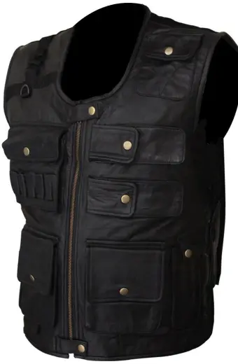 Smackdown Roman Reigns WWE Biker Black Leather Tactical Vest