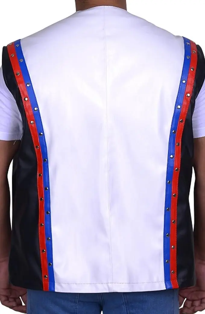 WWE Smackdown AJ Styles Mens Casual White Studded Leather Vest smackdown-aj-wwe-vest