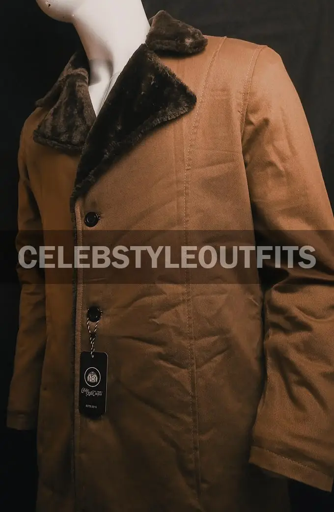 Wolverine Hugh Jackman X-Men Logan Brown Shearling Trench Coat hugh-jackman-logan-brown-cotton-coat