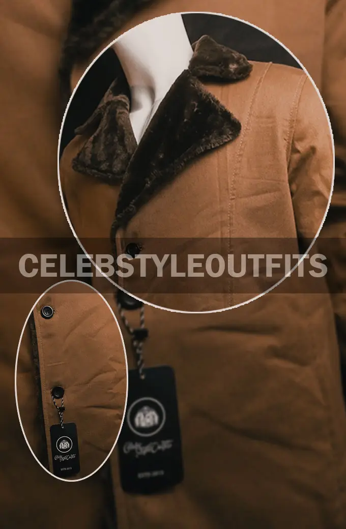 Wolverine Hugh Jackman X-Men Logan Brown Shearling Trench Coat hugh-jackman-logan-brown-cotton-coat