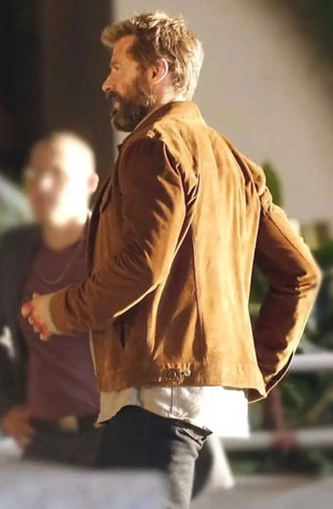 Hugh Jackman Logan Wolverine X-Men Brown Suede-Leather Jacket logan-wolverine3-brown-suede-jacket