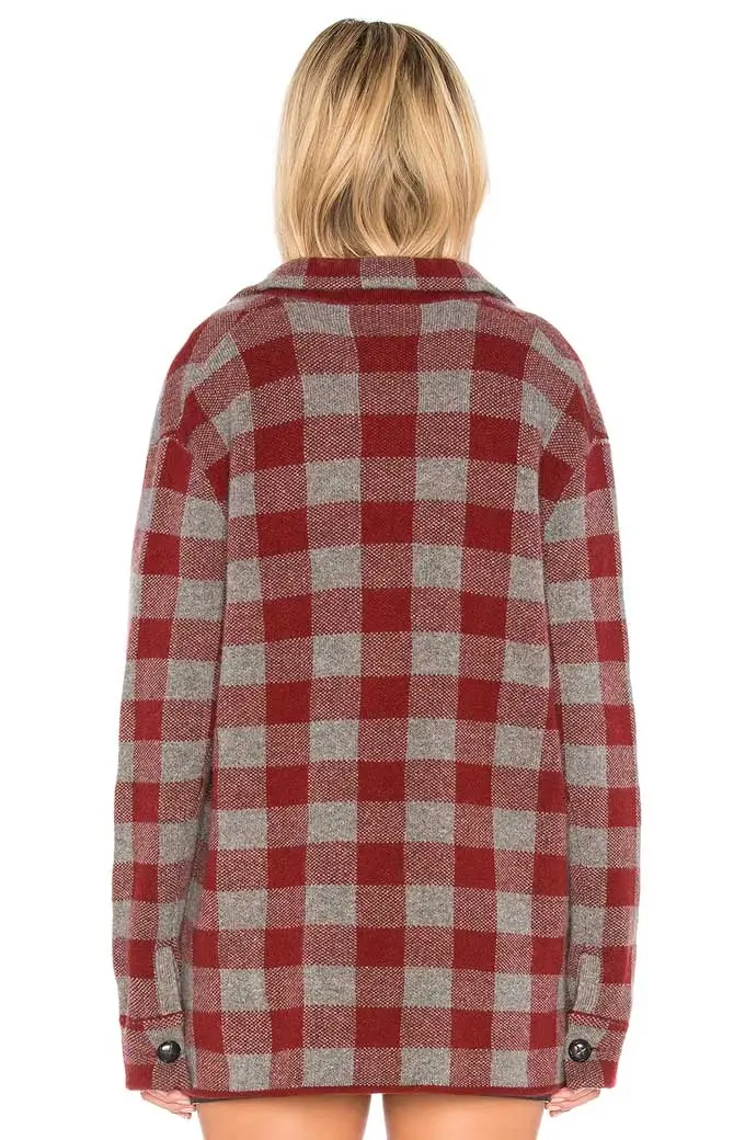 Kelly Reilly Beth Dutton Yellowstone TV Series Red Plaid Coat kelly-reilly-yellowstone-plaid-coat
