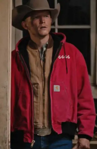 Yellowstone Jefferson White Jimmy Hurdstrom Red Fleece Hoodie