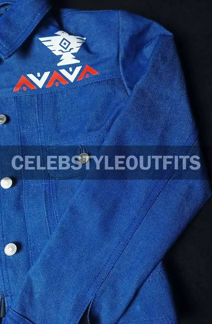 Kelsey Asbille Yellowstone Monica Dutton Blue Denim Jacket yellowstone-kelsey-asbelle-denim-jacket