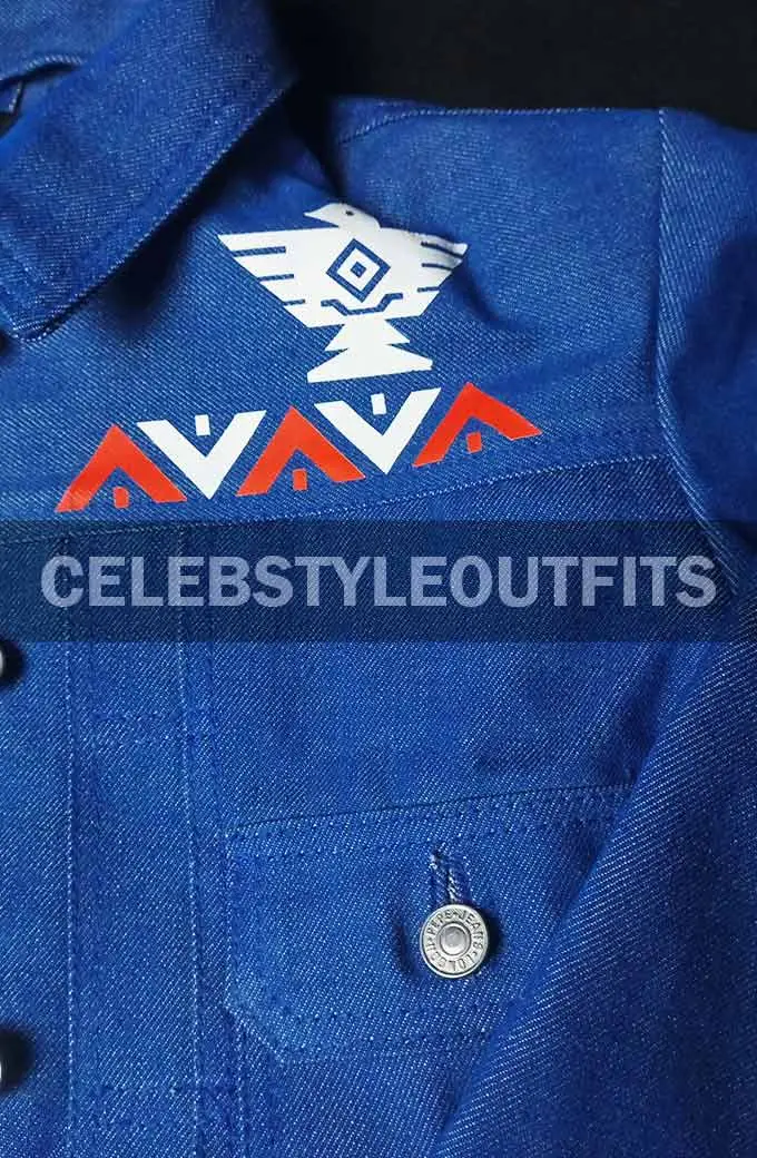Kelsey Asbille Yellowstone Monica Dutton Blue Denim Jacket yellowstone-kelsey-asbelle-denim-jacket