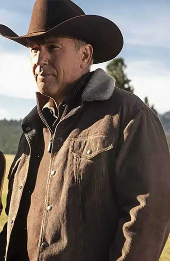 Yellowstone John Dutton Kevin Costner Brown Corduroy Jacket
