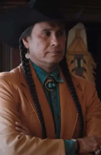 Moses J Brings Plenty Yellowstone Mo Brown Leather Blazer