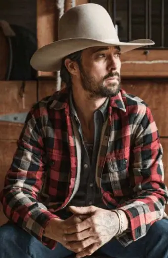 Ryan Bingham Yellowstone Walker Red Checkered Plaid Jacket