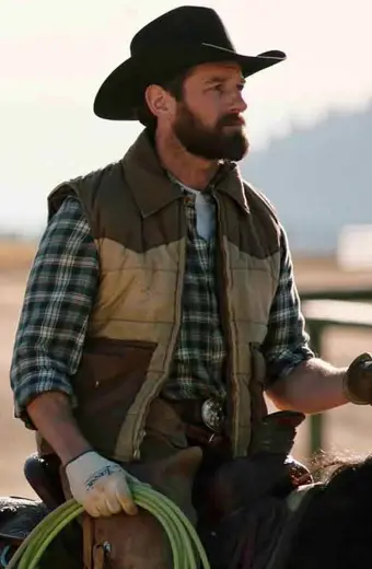 Ryan Yellowstone TV Series Ian Bohen Brown Parachute Vest