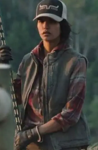 Avery Tanaya Beatty Yellowstone TV Series Brown Cotton Vest