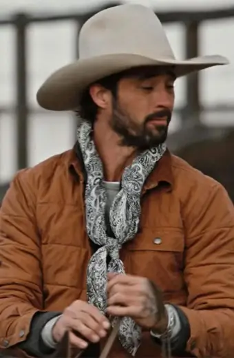 Walker Yellowstone Ryan Bingham Brown Cotton Puffer Jacket